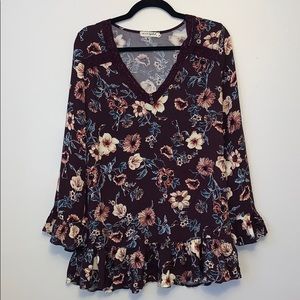 LTBS Floral Ruffle Top